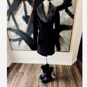 GIACCA “A GALLERY COMPANY” TAILORED WITH REMOVABLE FUR COLLAR OVERCOAT